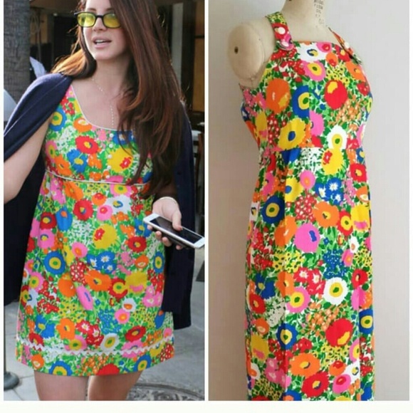 60s Vintage floral dress Lana Del Rey dress - Picture 4 of 6